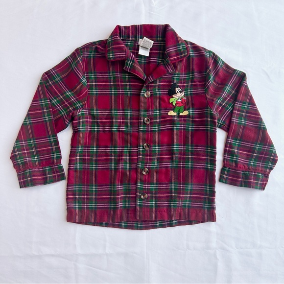 Mickey Mouse Button Up Cozy Flannel 🍫 by Disney Store; Size 4T/Youth - Picture 1 of 4